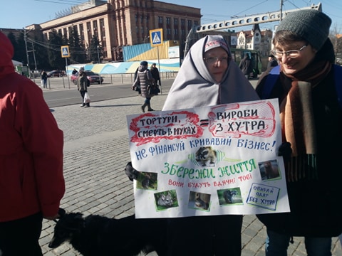 В центре Днепра протестовали зоозащитники. Новости Днепра