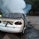 В Днепре загорелись машины на Богомаза и Богдана Хмельницкого