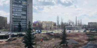 В Днепре показали, как создается сквер на Слобожанском: фото