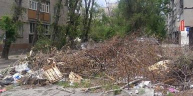 В одном из дворов Днепра несколько месяцев не вывозят мусор