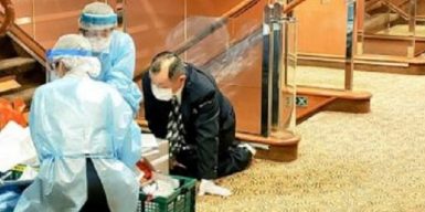 Из-за вспышки коронавируса десятки украинцев оказались заблокированы в море у берегов Японии: фото, видео