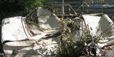 В Днепре на Поля обнаружили раздавленное авто: фото